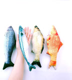 4 x Katzenminze-Fisch-Katzenspielzeug + 4 x Katzenminze-Baggies, interaktives Plüschtier, realistische 3D-Simulation, Katzenspielzeug