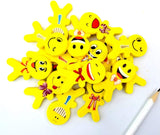 36 pieces Emoji Erasers with smile laughing shy facial expression, Novelty Rubbers Gifts for Kids