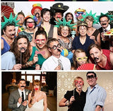 58 pieces Paper Photo Booth Props Moustache Mask Bow Lips Hat On Stick Party Birthday Wedding