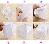 50 x Pearly white heart paper gift boxes favour boxes for wedding favours chocolates candies