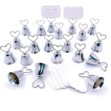 20 cloches en argent, carte de baiser de mariage, porte-mémo photo, fête d'anniversaire, baby shower, fête de noël