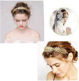 4 x Blattgold-Stirnband, Haarkrone, Mädchen, Brautjungfer, Braut, Tiara, Haarband, Kopfschmuck für Hochzeitsfeier