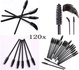 120 x Disposable eyelash brushes mascara brush eyebrow wands makeup applicator for make up