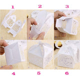 50x Pearly paper white wedding favour boxes for wedding favors chocolates sweet for wedding banquet