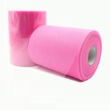 JZK 6 Inches X 100 Yards, Pink Tulle Netting Fabric Roll Spool for Party Tulle Table Skirt Tutu Dress Wedding Car Decorations Tulle Bow for Chair