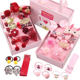 JZK 36 x Haarspangen Schleifen Baby Mädchen Haarspangen Schleifen mit Halter Band Haargummis mit Geschenkbox für Weihnachtsgeschenk Geburtstagsgeschenk für Kleinkind Baby Mädchen (Rosa und Weinrot)