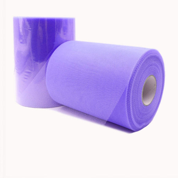 JZK 6 Inches X 100 Yards, Purple Tulle Netting Fabric Roll Spool for Party Tulle Table Skirt Tutu Dress Wedding Car Decorations Tulle Bow for Chair