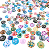 180 x Mixed Round Mosaic Printed cabochons 12mm, 14mm Flatback Dome Half Round for Jewellery Making