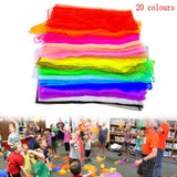 20 Multi colour soft organza silk square dance juggling scarves for kids girls party activities