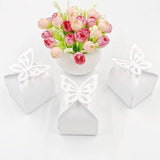 50x Pearly white butterfly party wedding boxes gift box
