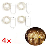 4 x Guirlande Lumineuse Micro LED Vintage de 2 M (6,6 Pieds) à Batterie pour Décorations Intérieures et Extérieures