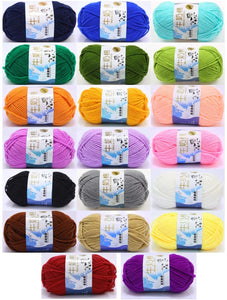 JZK 20 Multicolour 50g Super Soft Milk Cotton Wool Yarn for Knitting Crochet Baby Garments hat Shoes Socks Scarf Toy Making