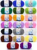 JZK 20 mehrfarbige 50 g superweiche Milchwattegarne zum Stricken, Häkeln, Babykleidung, Mütze, Schuhe, Socken, Schal, Spielzeugherstellung