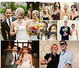 58 Stück Foto-Requisiten aus Papier, Schnurrbart, Maske, Schleife, Lippen, Hut auf Stick, Party, Geburtstag, Hochzeit
