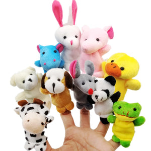 10 Animal finger puppet set small plush toy animal hand puppet for children kids party