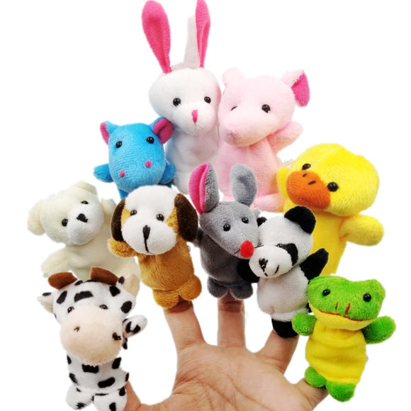 Ensemble de 10 marionnettes à doigts d'animaux, petit jouet en peluche, marionnette à main pour enfants, fête pour enfants