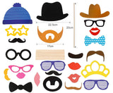 25 x Party photo booth props with large frame Mustache Bow Lips Hat