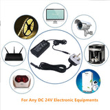 AC 90-240V DC 24V 2A Adapter Switching Transformers for LED Strip CE/TUV/GS Certification (UK Plug)