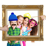 25 x accessoires de photomaton de fête avec grand cadre moustache nœud lèvres chapeau