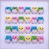 JZK 24 x Novelty two holes pencil sharpener with container owl toy for children birthday favours kids party bag filler thank you gift game prizes for girls boys